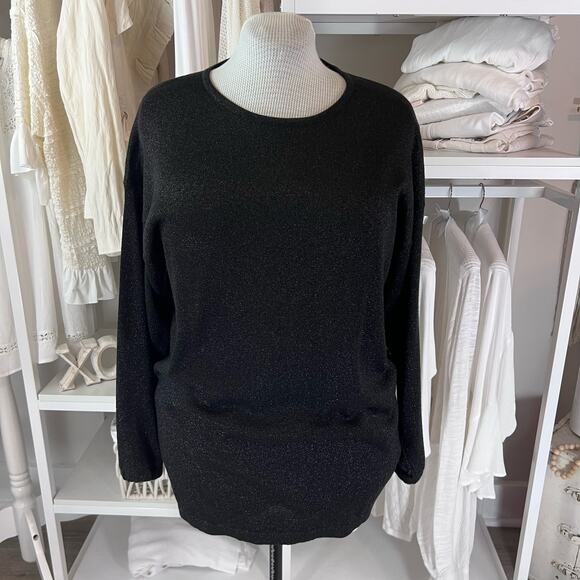 Saks Fifth Avenue The Works women's size Large black w metallic threads #1667 - Picture 4 of 9